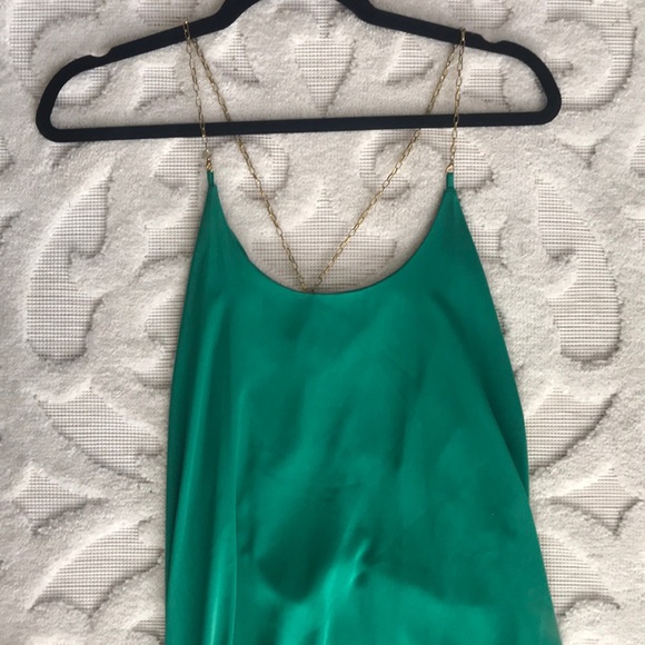 Emerald chain strap Y back, high low dress - Picture 5 of 5